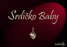 Srdíčko Baby - přívěsek zlacený